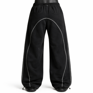 Men’s Oversized Baggy Sweatpants Wide Leg Streetwear <b>Trousers</b> Custom Logo Cotton Fleece Loose Fit Jogger Pants - Product Image 2