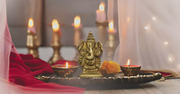Statue d'Idole Ganesha Petite Figurine Murti Sculpture pour la décoration intérieure Décorations de temples Pooja Mini Laiton Moderne Or Vertical
