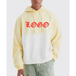 High Quality Double Shade Hoodie Pullover <b>Thick</b> <b>Fleece</b> Oversize Loose Custom 350gsm Cropped Hoodie Plus Size Men's Hoodies - Product Image 4