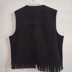 Suave flecos y cuentas vaquero hombres occidental marrón hombres ante cuero chaleco grueso cuero chaleco - Product Image 5