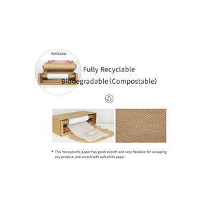 Rollo de papel de envoltura de panal Biodegradable con dispensador de cartón, totalmente reciclable para embalaje en movimiento, respetuoso con el medio ambiente - Product Image 4