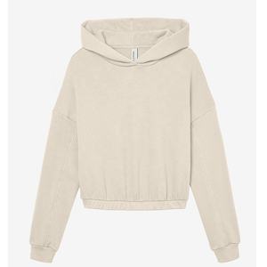 SUDADERA CON CAPUCHA DE FONDO CINCHED PARA MUJER FWD Estilo de moda algodón más suave dobladillo elástico de gran tamaño Sudadera con capucha de longitud media Suéter transpirable - Product Image 1