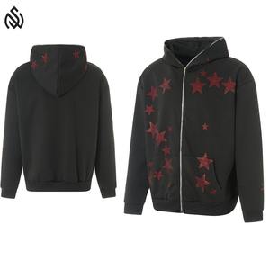 Sweat à capuche zippé en strass de qualité supérieure pour homme, saison automne, design personnalisé brodé et imprimé, style hip-hop - Product Image 6