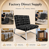 Fauteuil inclinable de luxe au design européen, recouvert de tissu, avec structure en métal chromé, pour la maison, l'hôtel ou la villa