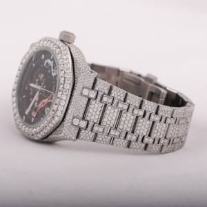 Reloj de acero inoxidable para hombre, Colección Hip Hop, Moissanite helado brillante, corte brillante, ventana de diamante, 41mm, negocios - Product Image 2