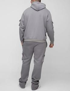 ชุดวอร์มเทคฟลีซคุณภาพสูงปี 2025 สำหรับผู้ชาย แบบ 2 ชิ้น มีฮู้ด สีพื้น ทรงใหญ่ สไตล์จ็อกเกอร์ พร้อมจัดส่งทางอากาศ - Product Image 6