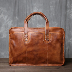 Men's Casual Business Shoulder <b>Messenger</b> <b>Bag</b> Durable and Portable Top Layer Cowhide Leather <b>Laptop</b> Briefcase Vintage Style - Product Image 5