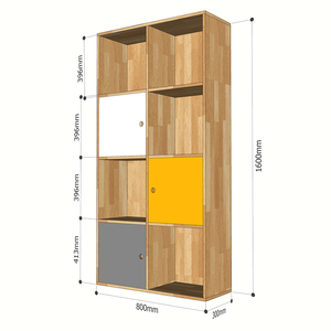 160cm <b>Tall</b> Rubber Wood 4-Tier Bookshelf KS68108-Bookcases & Bookshelves - Product Image 3