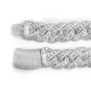 Stylish 10K <b>White</b> <b>Gold</b> Cuban Chain with Lab Grown Diamonds Classic Iced Out <b>Necklace</b> Jewelry <b>for</b> <b>Mens</b> Hip Hop Streetwear Fashion - Product Image 3