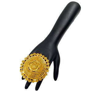 Anillo de Dedo Chapado en Oro de 24K de 5 Gramos, Bague De Luxe, Joyería Africana Chapada en Oro, Conjunto de Joyería India para Mujer, Joyería de Dubái - Product Image 1