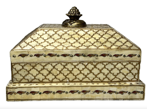 Boîte de rangement de bijoux en bois incrusté d'os fait à la main écologique avec emballage en carton par Tayyab Handicraft - Product Image 3