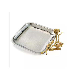 Bandeja DE SERVICIO DE ACERO INOXIDABLE para boda, Mesa para el hogar, bandeja para servir comida, diseño real, hogar, cocina, bandeja de plato de Metal - Product Image 4