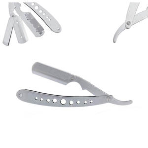 Maquinilla de afeitar Acero inoxidable Barbero Hoja recta Maquinilla de afeitar Hombres Maquinillas de afeitar con mango de madera - Product Image 3