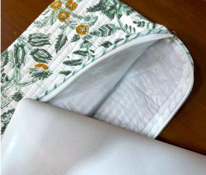 Housse matelassée en coton pour ordinateur portable Vintage Business imperméable léger blanc vert imprimé taille 15 pouces pour un usage quotidien au bureau - Product Image 4