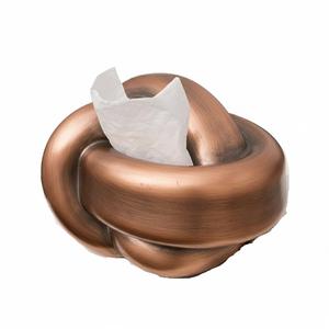 Wholesale Antique Copper Finish Metal Tissue Box Unique Knot Design Modern Decorative Metal <b>Napkin</b> <b>Holder</b> For Home & Hotel Decor - Product Image 1