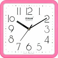 Jam Dinding Analog Quartz Modern Jumbo 4 Kotak Plastik Merah Hadiah Ulang Tahun Kantor Rumah Kualitas Premium Baterai