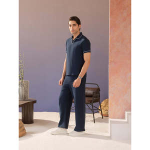 Breathable Embroidered Co-Ord <b>Set</b> Regular Fit <b>Knitted</b> 100% Cotton Casual Tracksuit for Men & Women - Product Image 2