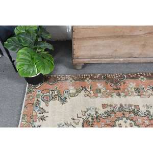 Vintage 3.7 X 5.6ft tapis turc Beige Orange Patchwork classique laine tapis pour salon décorations 4m largeur Latex 9x12 - Product Image 5