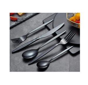 Couverts en acier miroir cuillère usine meilleur vendeur à long manche Dessert vaisselle cuillère ensemble de 4 pièces - Product Image 6