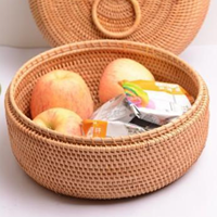 Panier de rangement multifonctionnel en rotin tressé à la main, écologique, avec couvercle, taille et couleur personnalisables, tolérance de précision élevée, haute précision
