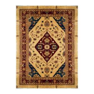 Alfombra de Peshawar y Khotan anudada a mano, única en su tipo, de 9'8 x 13'1, modelo Pes_Kho_328 - Product Image 1