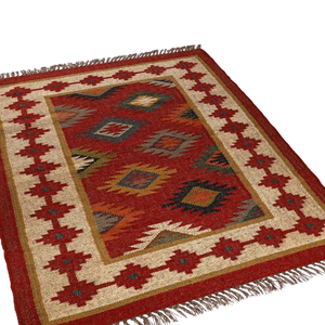 Best Wool Jute Kilim Rugs Beautiful Embroidered Geometric Floral Pattern Floor <b>Carpet</b> Rugs for Home Hotel Living Room Hospital - Product Image 1