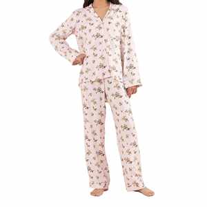 High Quality Custom Women Cotton Pajama Set Two Piece Sleepwear <b>Night</b> Suit Loungewear for Ladies - Product Image 1