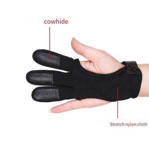 ถุงมือโบว์สีดำงานทำมือสำหรับการยิงธนูหนังแท้ระบายอากาศไม่ลื่น - Product Image 2