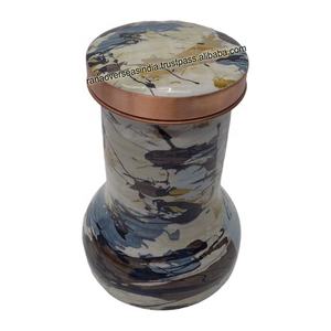 Bouteille d'eau en cuivre imprimé pur de qualité supérieure avec deux gobelets en verre en cuivre pour l'eau potable - Product Image 3