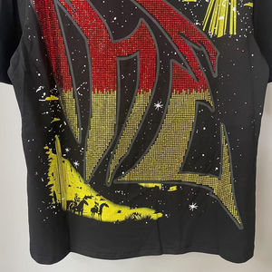 Nouveauté Été 2026 T-shirts pour Hommes de Marque de Qualité Supérieure, Style Hip Hop, à Motifs Graphiques Personnalisés 'Mixed Emotion' et Ornés de Strass - Product Image 4