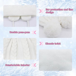 Gorro de punto Jacquard de invierno, gorro corto sin puños bordado con logotipo personalizado - Product Image 3