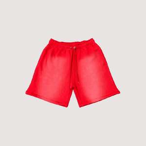 Unisex Vintage French Terry Cotton Acid Wash Shorts Custom Mid Waist Casual Solid Sun Fade 5 pulgadas Board Shorts Cordón - Product Image 3