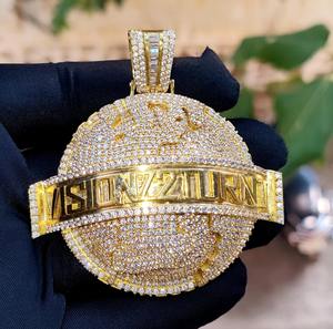 Pendentif Hip Hop en argent 925 plaqué or avec diamants Moissanite VVS de style moderne, glacé, pour rappeurs, cadeau à bas prix - Product Image 1