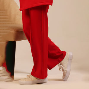 Autumn <b>Women's</b> 2026 New Fashion Wide-leg Pants Retro <b>Red</b> High-waisted Casual <b>Women's</b> <b>Trousers</b> Wholesale Price For Sale - Product Image 4