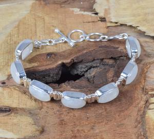 925 Perfect Fashion Jewelry Handmade Solid Sterling Silver Moonstone <b>Bracelet</b> <b>Gemstone</b> <b>Bracelet</b> Jewelry India Fine Jewelry - Product Image 3