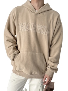 Sudadera con capucha de 100% algodón polar de 350g para hombres con bordado personalizado logotipo personalizado patrón sólido ajuste cómodo para el invierno - Product Image 2