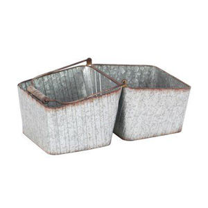 Maceta duradera de metal galvanizado para organizar plantas pequeñas o exhibir flores de temporada de la India - Product Image 2
