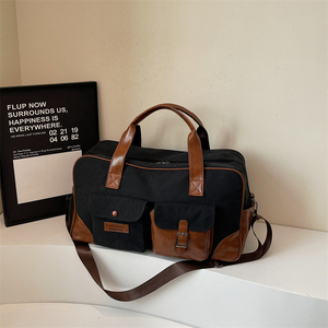 Grand sac de sport imperméable pour homme, sac de voyage en cuir avec compartiment à chaussures - Product Image 5