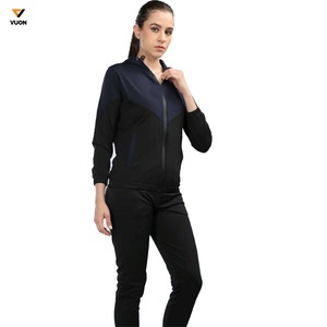 Vente en gros d'ensemble de sweat à capuche zippé de sport en coton et polyester mélangés ensemble de chandails zippés de grande taille à la mode pour femmes - Product Image 2