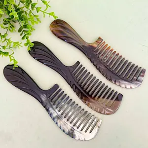 Natural Buffalo Horn Hair Comb Random Color Massage Beard Multi Purpose Combs Different Size Factory Price For Hair Style Saloon
