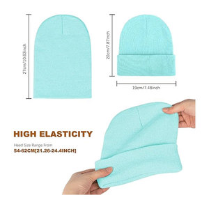 Thermal Winter Beanie <b>Hats</b> <b>Satin</b> <b>Lined</b> Knit Caps Custom Logo Beanies For Outdoor Sports & Cold Weather - Product Image 3