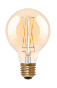 Ampoule LED ronde G80 de 8W, ampoule à filament E27, style vintage décoratif, lumière chaude/jaune 2200K - Product Image 1