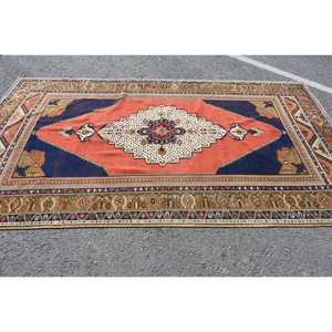 Classic Red Black Kilim <b>Rug</b> 5.2 X 8.9 ft Large Size Turkish Wool Area <b>Rug</b> with Latex Backing for <b>Hallway</b> Room 10mm Thickness - Product Image 3