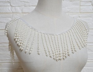 Ribete de Cuentas Blancas, Borla de Cuentas, Ribete de Flecos con Cuentas, Ribete de Encaje de Perlas para Cortinas, Disfraces de Danza, Decoración de Vestidos - Product Image 2