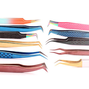 Pinces à cils volumineuses en acier inoxydable à pointe lisse, anti-magnétiques, antidérapantes, outil professionnel pour les artistes des cils, extension de cils de précision - Product Image 4