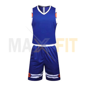 ชุดบาสเก็ตบอลสำหรับวัยรุ่นออกแบบได้ตามต้องการจาก Maxfit เสื้อบาสเก็ตบอลไซส์ใหญ่พิเศษ - Product Image 1