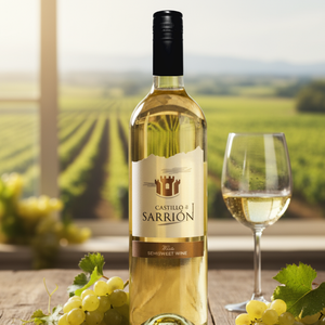 Castillo de sarrion, trắng bán ngọt, airen và macabeo, rượu vol 11%, cấp Nhập Cảnh, 0,75lt, từ castilla La Mancha. - Product Image 2