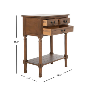 OEM ที่กําหนดเองไม้เนื้อแข็งทําโต๊ะคอนโซลทําด้วยมือพร้อมลิ้นชักสามชั้นโต๊ะคอนโซลคุณภาพดีที่สุดในอินเดีย - Product Image 6