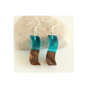 Résine bijoux à la mode boucles d'oreilles personnalisation boucles d'oreilles dernière résine époxy et bois boucles d'oreilles de forme ronde pour fête de mariage - Product Image 2