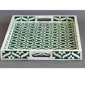 Plateau en incrustation d'os en forme d'hexagone de designer Plateau décoratif fait à la main pour la cuisine, la table basse et la décoration intérieure moderne - Product Image 2